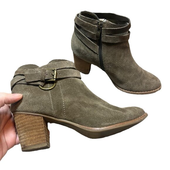 Women's Michael Shannon Blair Greenish Leather Suede Ankle Bootie Shoes size 7.5 - Picture 5 of 5